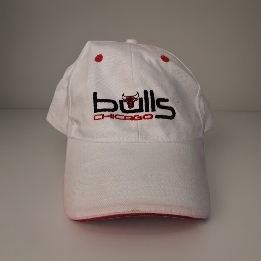 NBA Chicago Bulls Hat Cap Vintage Hook Loop White Kick 10 Pro Gear Basketball